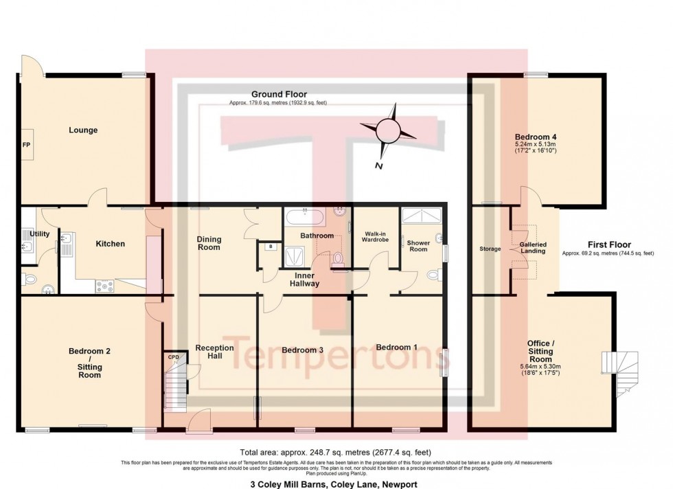 Floorplan for Coley Mill Barns, Coley Lane, Newport