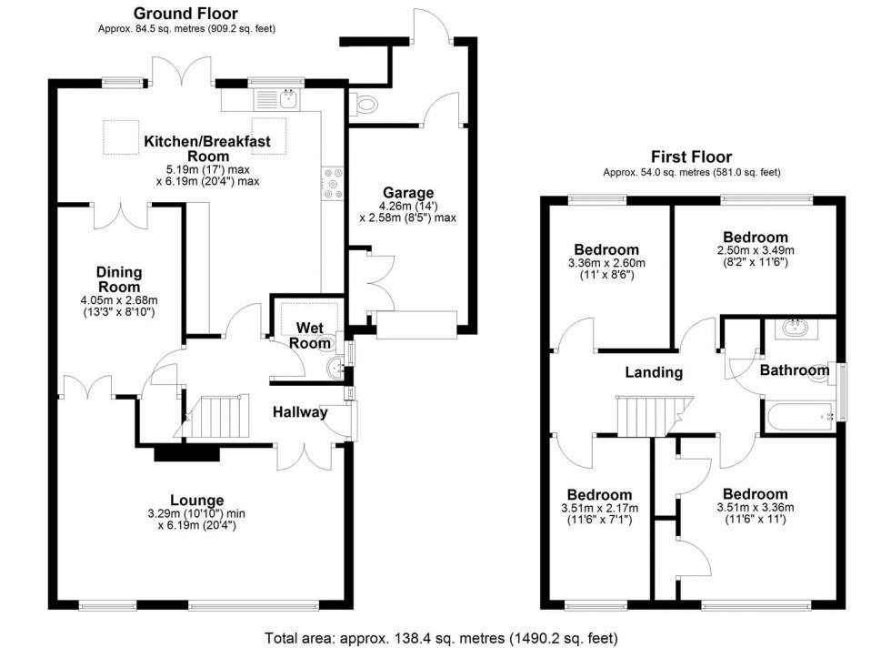 Floorplan for Fountain Fold, Gnosall, Stafford