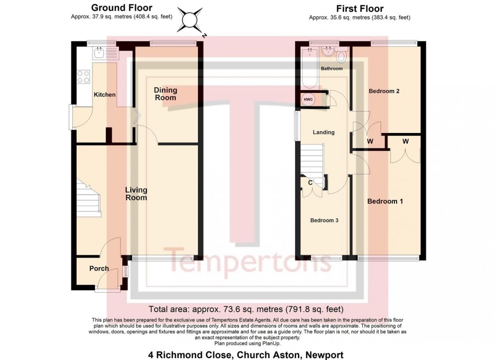 Floorplan for Richmond Close, Church Aston, Newport