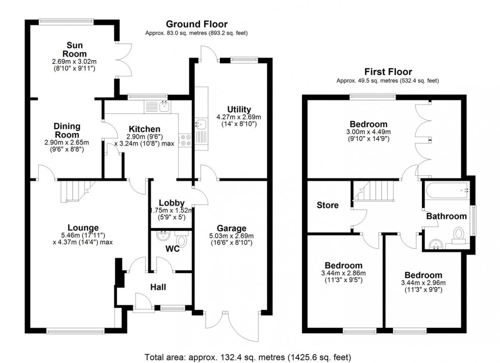 Floorplan for Mere Close, Newport