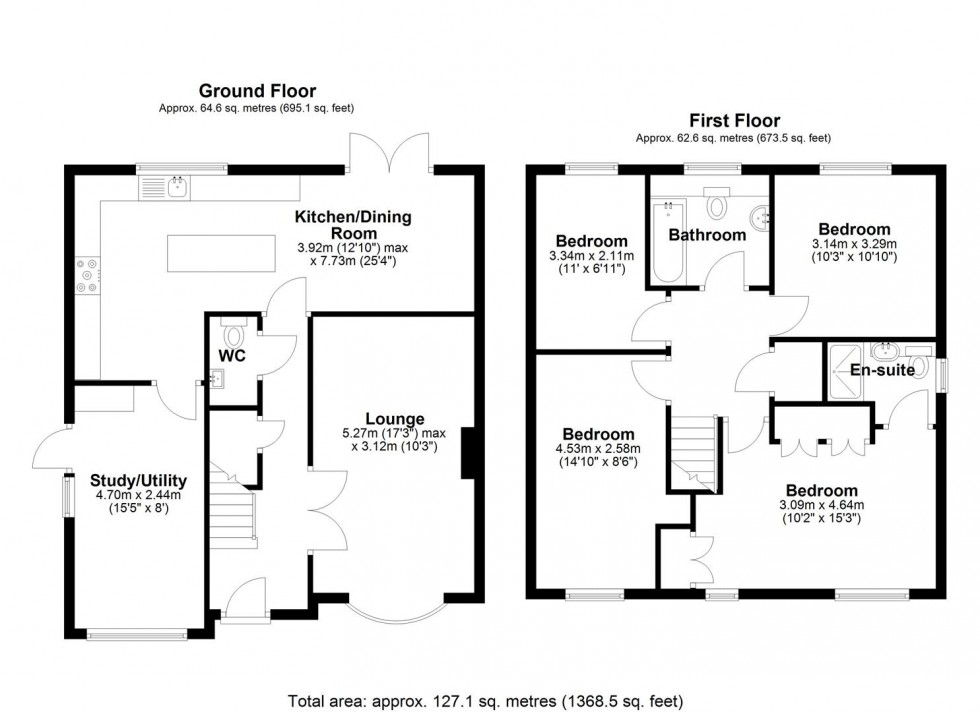 Floorplan for Constable Drive, Telford