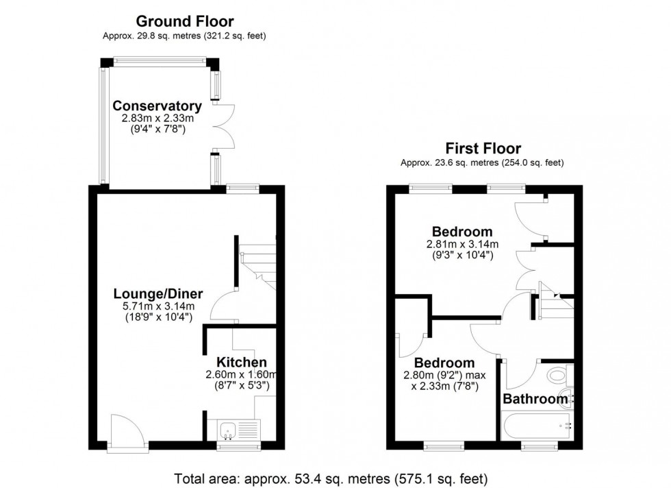 Floorplan for Sheepwell Court, Ketley Bank, Telford