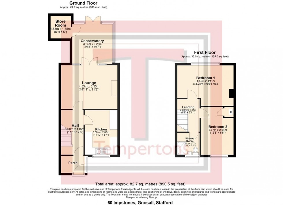 Floorplan for Impstones, Gnosall