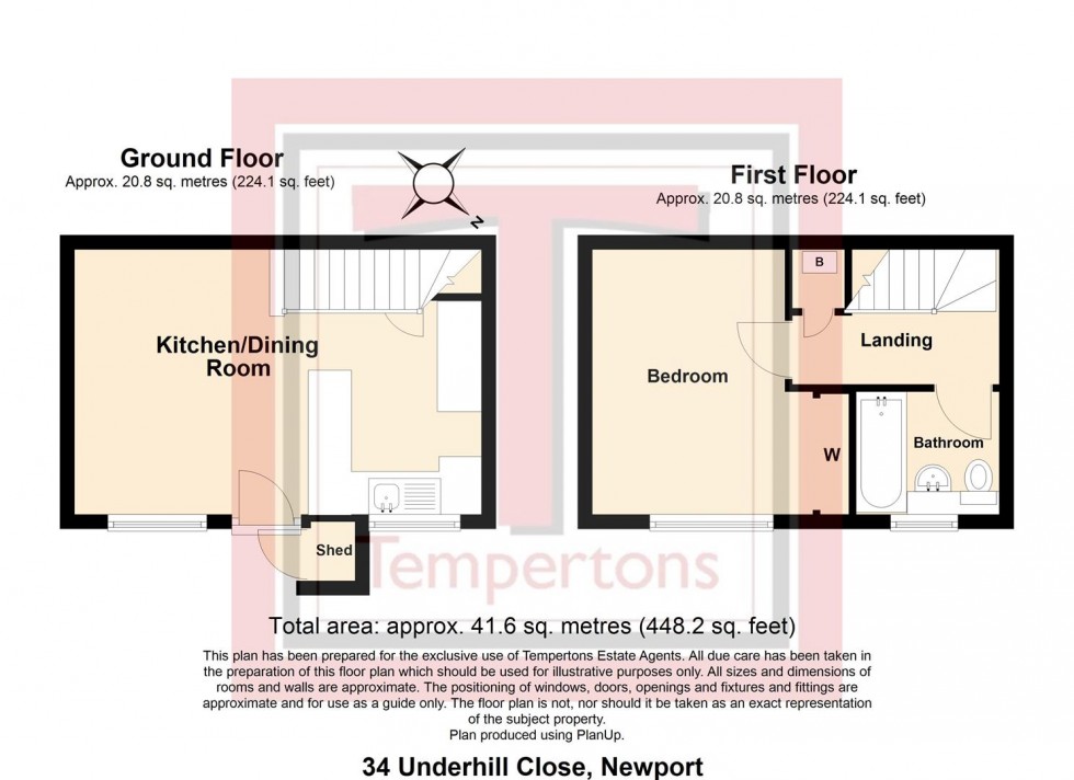 Floorplan for Underhill Close, Newport
