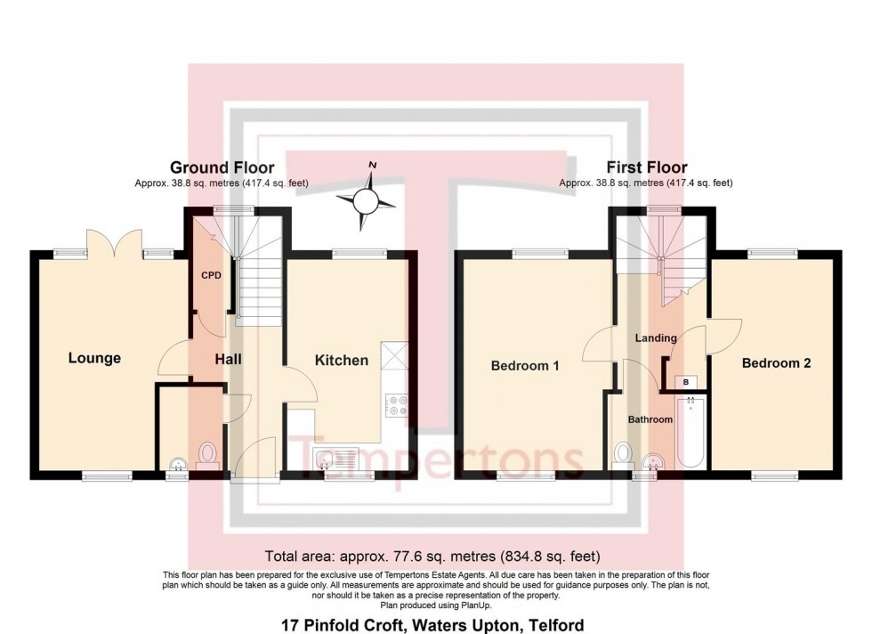 Floorplan for Pinfold Croft, Waters Upton