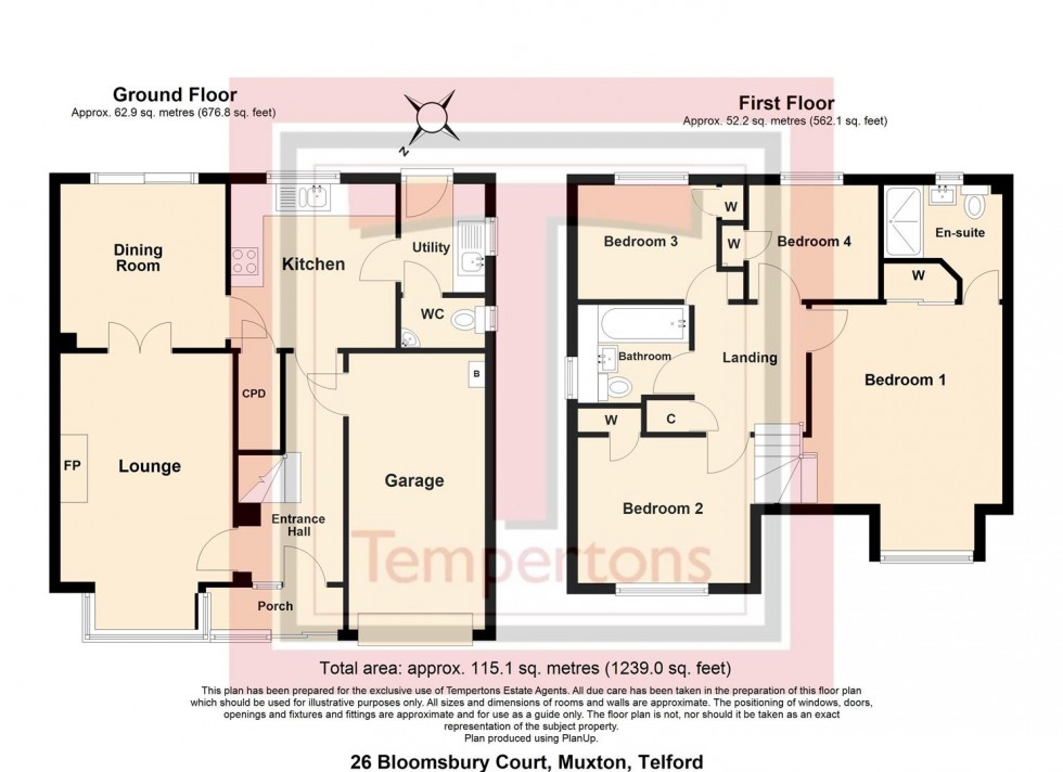 Floorplan for Bloomsbury Court, Muxton, Telford