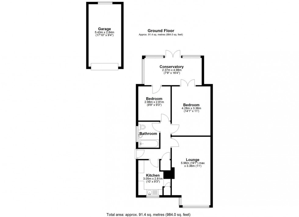 Floorplan for Bream Close, Trench, Telford