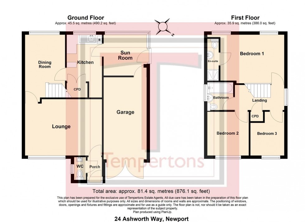 Floorplan for Ashworth Way, Newport