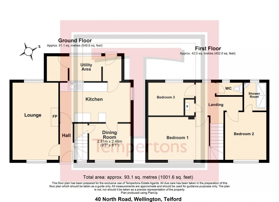 Floorplan for North Road, Wellington, Telford