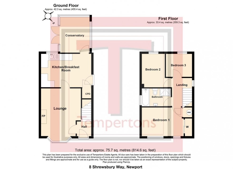 Floorplan for Shrewsbury Way, Newport