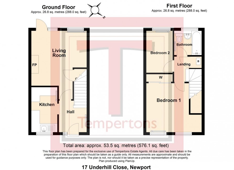 Floorplan for Underhill Close, Newport
