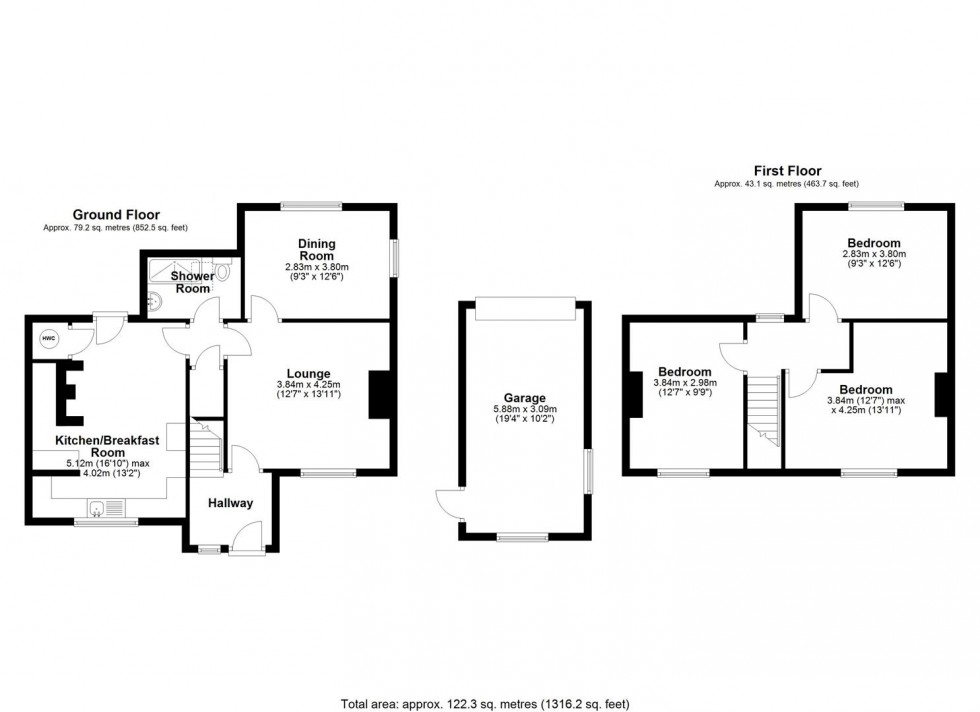 Floorplan for Moss Road, Wrockwardine Wood, Telford