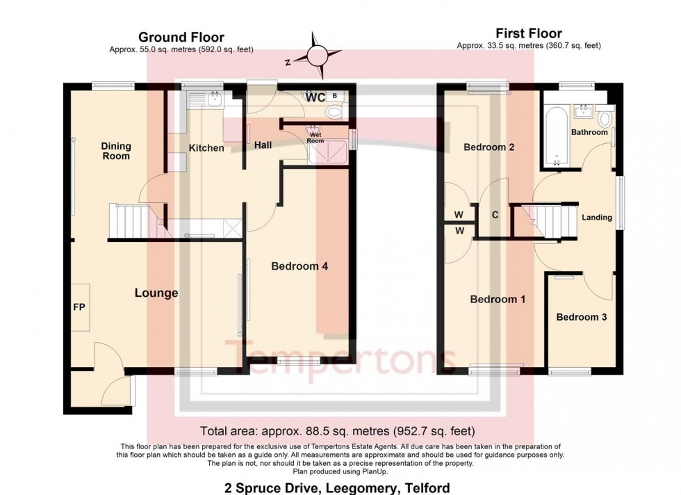 Floorplan for Spruce Drive, Leegomery, Telford