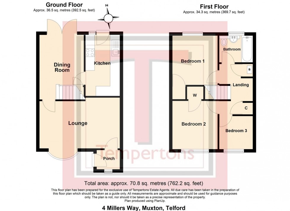 Floorplan for Millers Way, Muxton, Telford