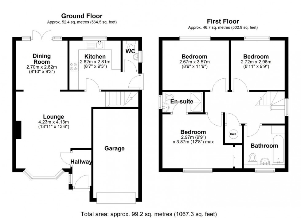 Floorplan for Reed Close, St. Georges, Telford