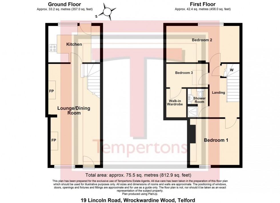 Floorplan for Lincoln Road, Wrockwardine Wood, Telford