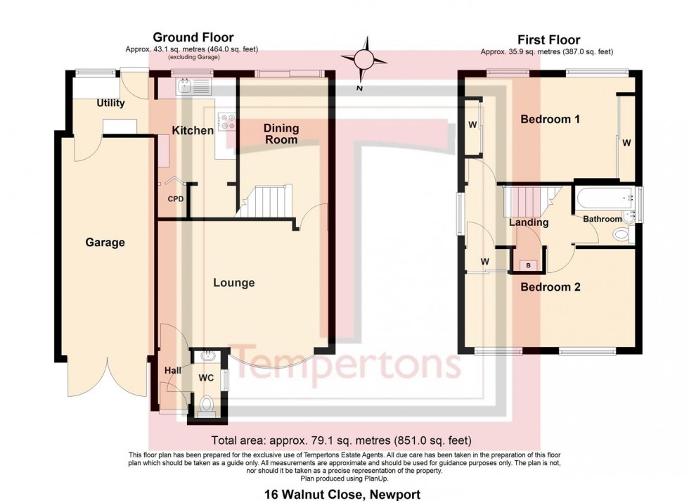 Floorplan for Walnut Close, Newport