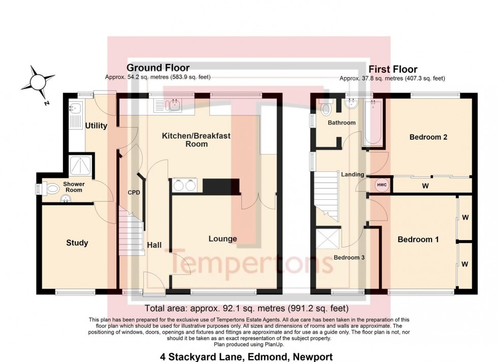 Floorplan for Stackyard Lane, Edgmond, Newport