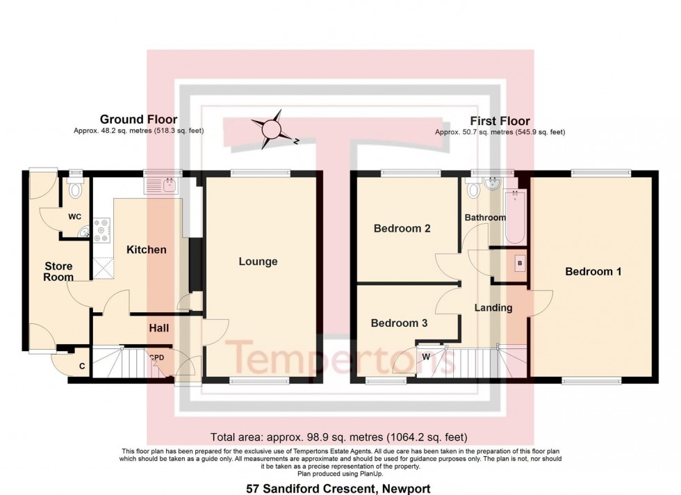 Floorplan for Sandiford Crescent, Newport
