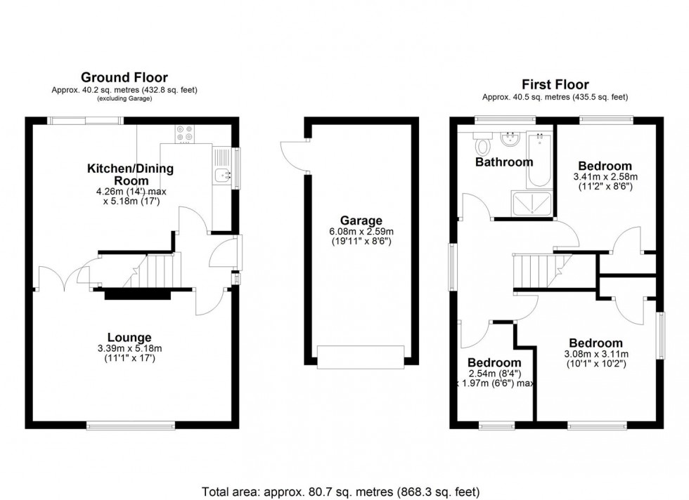 Floorplan for St. Andrews Way, Church Aston, Newport