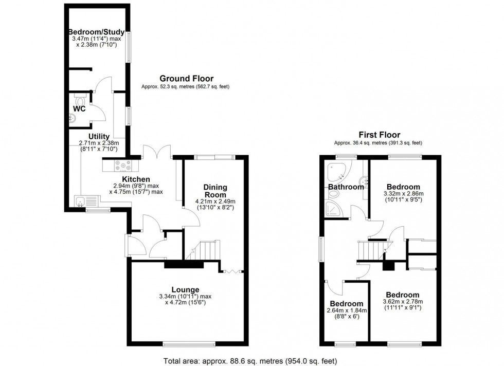 Floorplan for Richmond Close, Church Aston, Newport