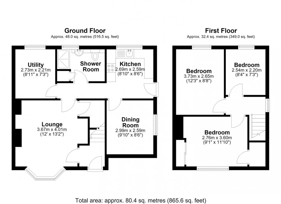 Floorplan for Hilltop Road, Oakengates, Telford