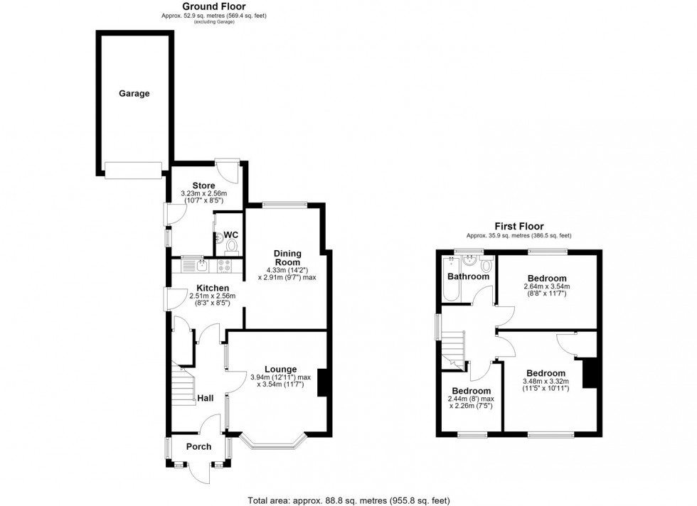 Floorplan for Preston Grove, Trench, Telford